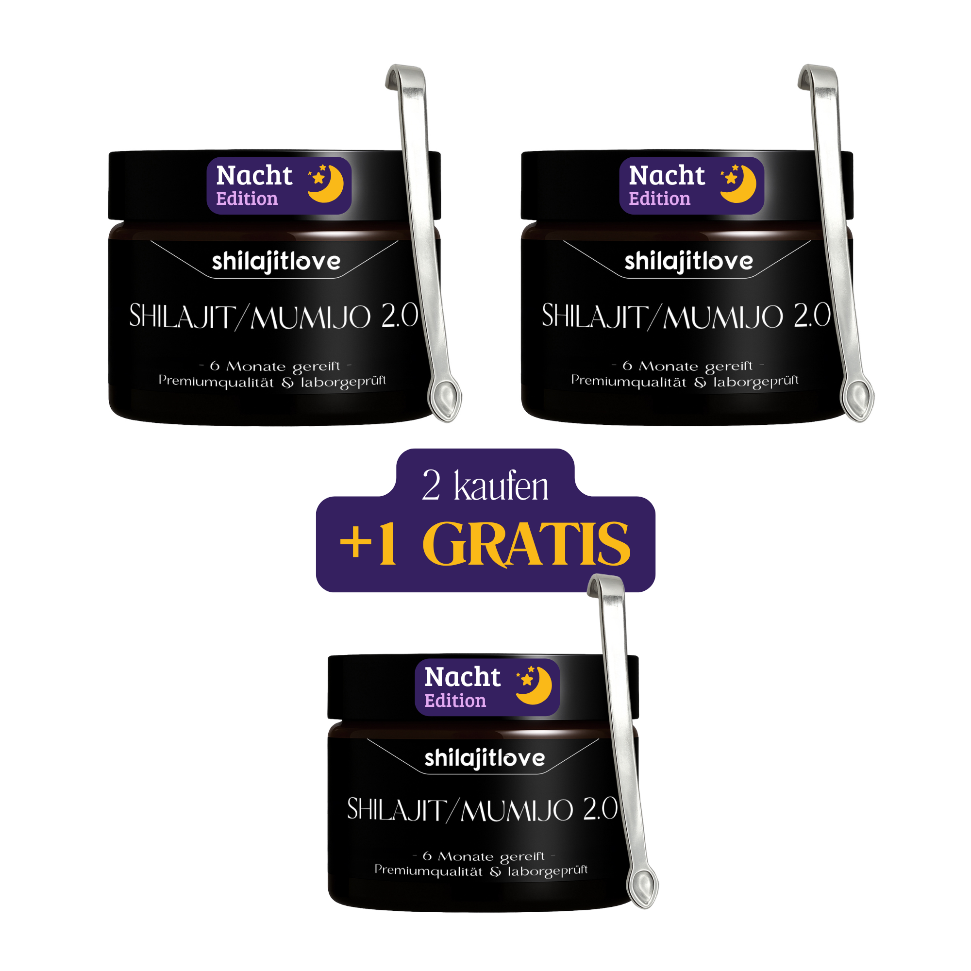 Shilajit 2.0 Nacht-Edition (2 + 1 GRATIS)