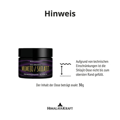 Erklärung am Bild, dass die Dose aus technischen Gründen nicht bis zum Rand gefüllt ist